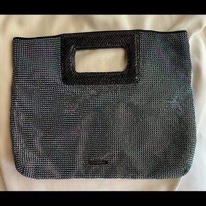 BCBGMAXAZRIA Chainlink & Snakeskin Clutch Habdbag